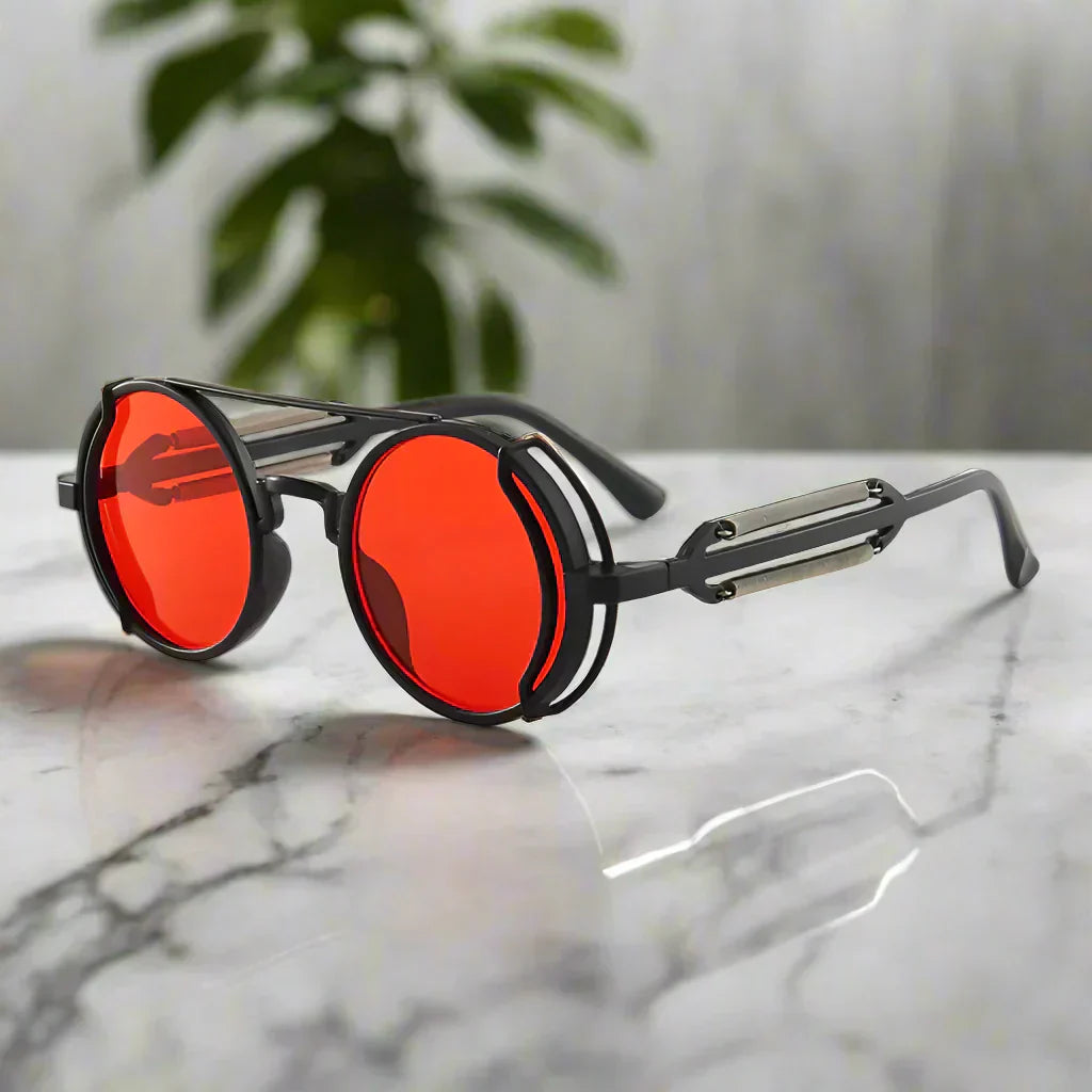 Alex – Kulaté retro sluneční brýle s barevnými skly