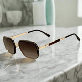 Alex – Sluneční brýle s kovovým čtvercovým rámem