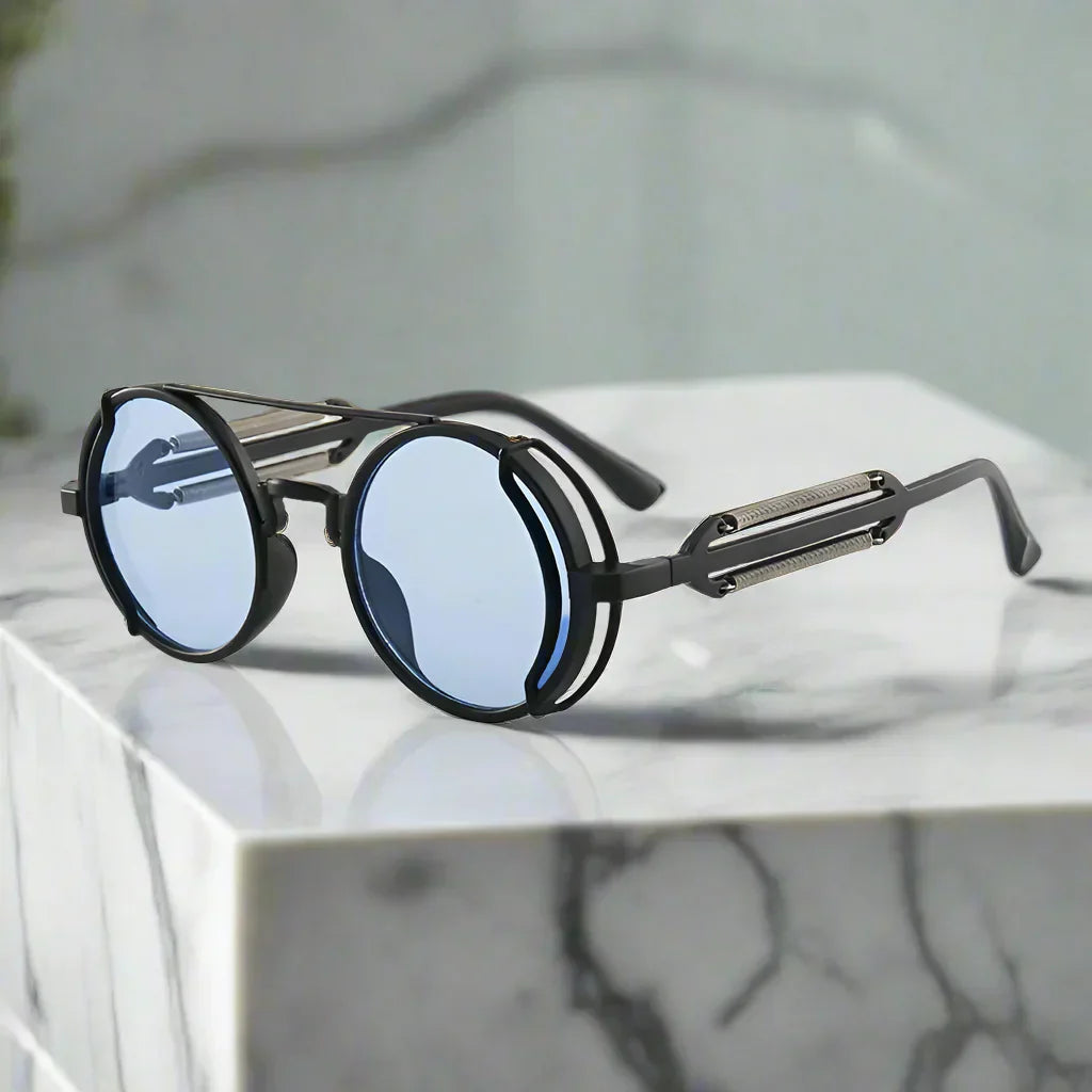 Alex – Kulaté retro sluneční brýle s barevnými skly