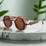 Alex – Kulaté retro sluneční brýle s barevnými skly