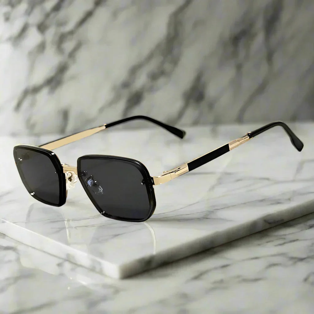 Alex – Sluneční brýle s kovovým čtvercovým rámem