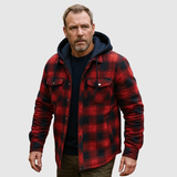 Šimon – Kostkovaná vlněná bunda s kapucí