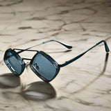 Alex – Sluneční brýle s hexagonálním rámem a zrcadlovými skly