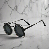 Alex – Kulaté retro sluneční brýle z kovu" can be rewritten as: "Alex – Kovové kulaté retro sluneční brýle