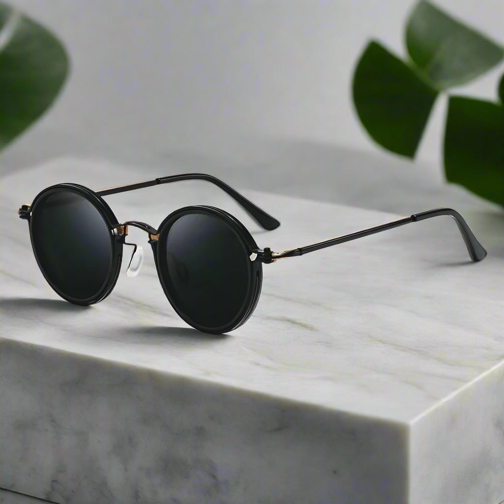 Alex – Elegantní kulaté retro sluneční brýle s kovovým rámem