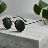 Alex – Elegantní kulaté retro sluneční brýle s kovovým rámem