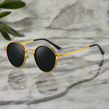 Alex – Elegantní kulaté retro sluneční brýle s kovovým rámem