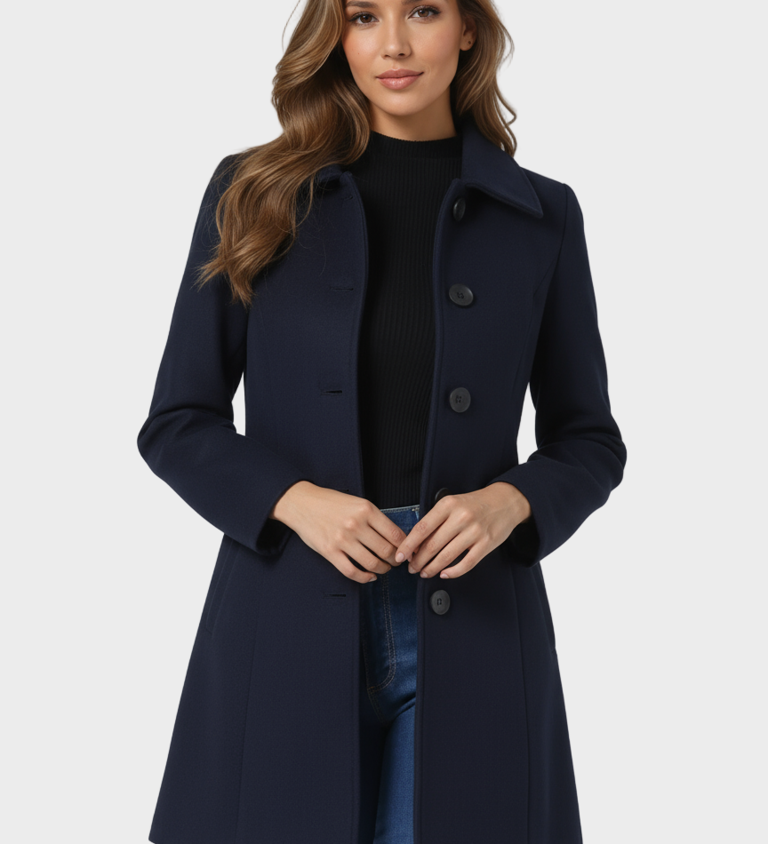 Lilian - Elegantní zimní kabát s knoflíkem