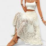 Lace-Trimmed Midi Skirt