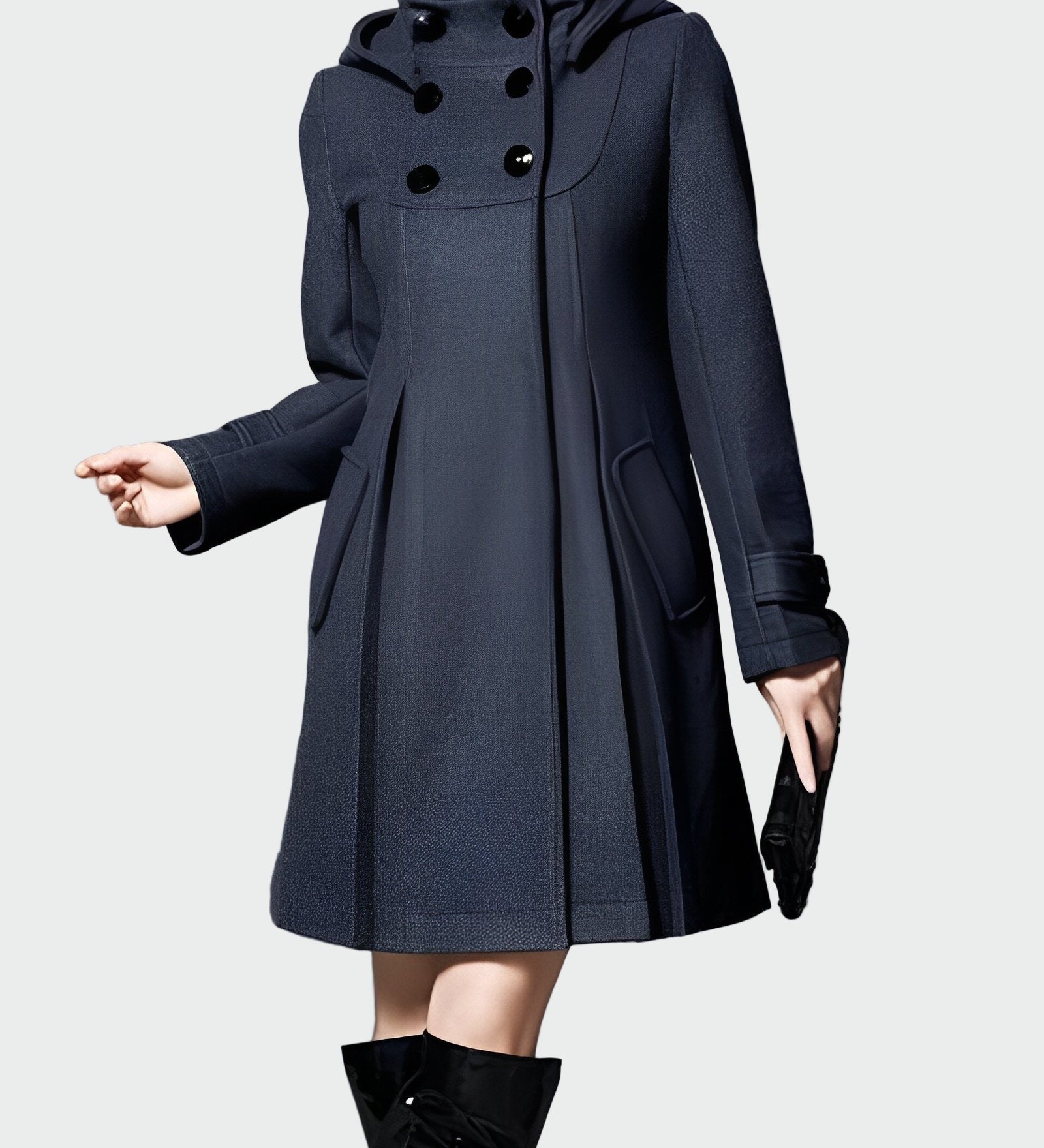 Zimní kabát s kapucí a límcem