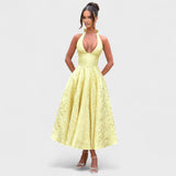 Halina - Midi šaty s korzetovým topem a volánovými detaily