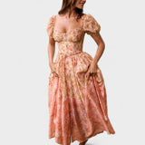 Valentina Coral Floral Dress