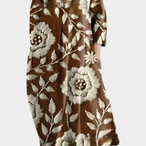 Anne | Elegantní šaty s V výstřihem a barevným potiskem