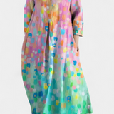 Anne | Lehké šaty s V-výstřihem a barevným potiskem