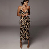 Leopard Print | Form-Fitting Sexy Dress with Thin Straps