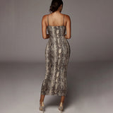 Leopard Print | Form-Fitting Sexy Dress with Thin Straps