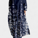 Anne | Lehké šaty s V-výstřihem a barevným potiskem