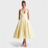 Halina - Midi šaty s korzetovým topem a volánovými detaily