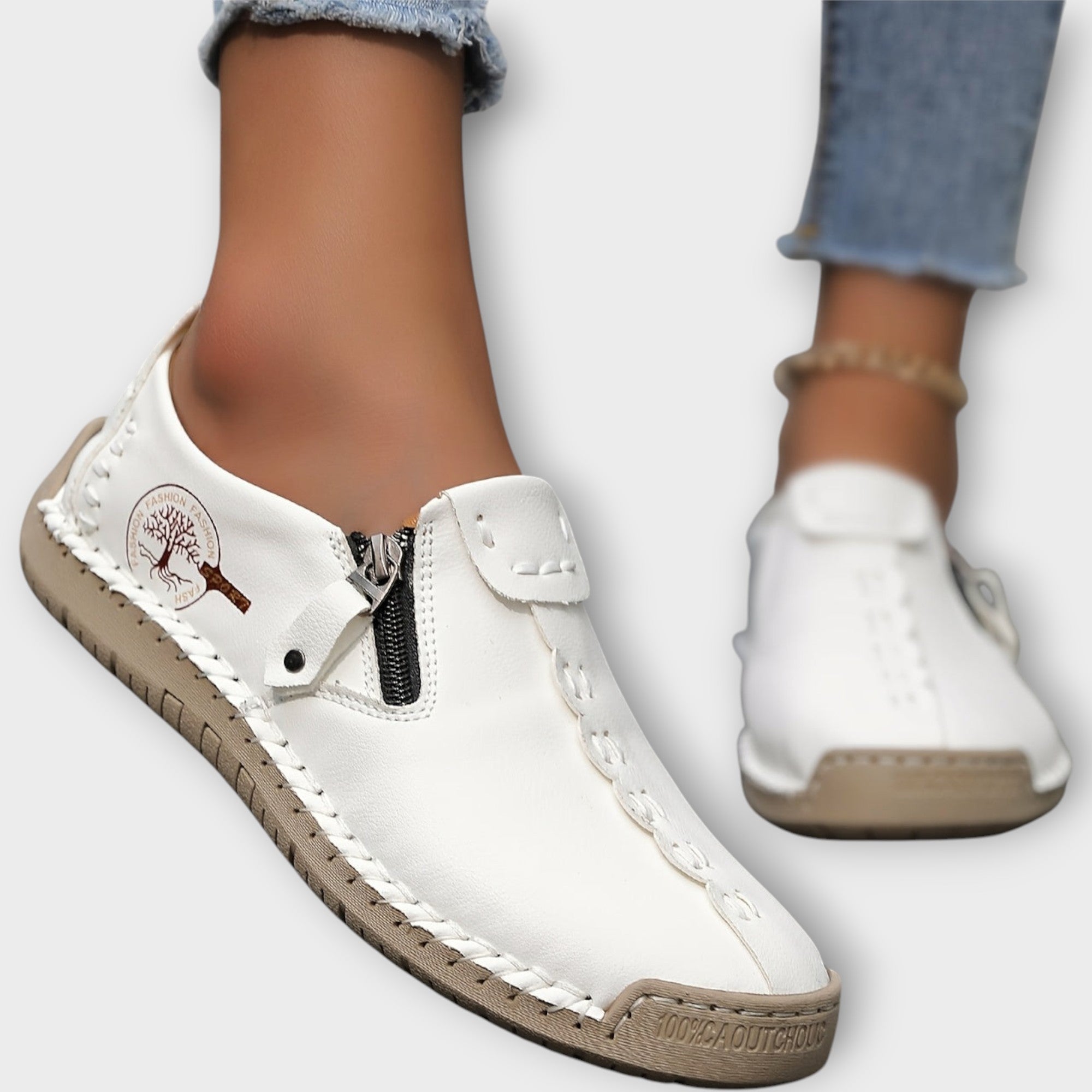 Měkké kožené slip-on mokasíny pro pohodlné nošení