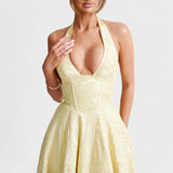 Halina - Midi šaty s korzetovým topem a volánovými detaily