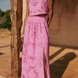 Moise | Růžový krajkový set