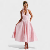 Effie - Midi šaty s texturou a výstřihem do V