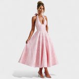 Effie - Midi šaty s texturou a V výstřihem