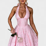 Effie - Midi šaty s texturou a V výstřihem