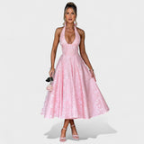 Effie - Midi šaty s texturou a výstřihem do V