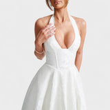 Effie - Midi šaty s texturou a V výstřihem