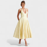 Effie - Midi šaty s texturou a výstřihem do V