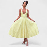 Effie - Midi šaty s texturou a V výstřihem