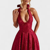 Effie - Midi šaty s texturou a výstřihem do V