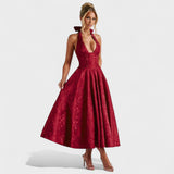 Effie - Midi šaty s texturou a V výstřihem