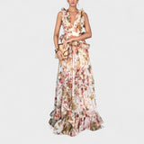 Isabela - Dlouhé šaty s květinovými volánky