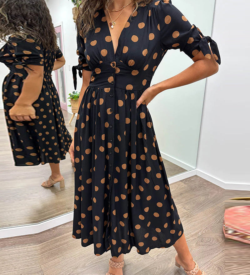 Monica™ | Stylové Puntíkované Šaty