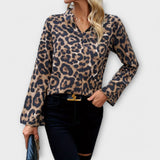Kat | Casual Leopard Print Blouse with V-Neck