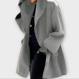 Jelena – Stylový dlouhý zimní kabát s volným střihem