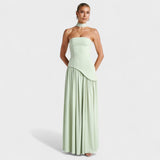 Maliyah Šaty - Asymetrický střih v mátové barvě