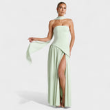 Maliyah Šaty - Asymetrický střih v mátové barvě