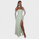 Maliyah Šaty - Asymetrický střih v mátové barvě