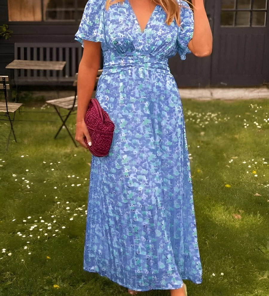 Sandra | Elegantní maxi šaty s V výstřihem