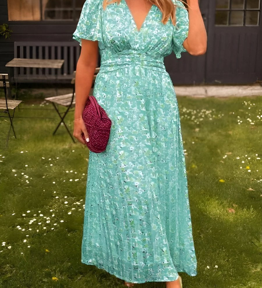 Sandra | Elegantní maxi šaty s V výstřihem