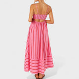 Isabel - Dlouhé pruhované šaty s elegantním designem