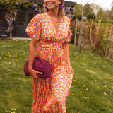 Sandra | Elegantní maxi šaty s V výstřihem