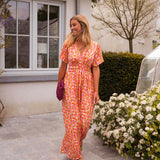 Sandra | Elegantní maxi šaty s V výstřihem