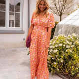 Sandra | Elegantní maxi šaty s V výstřihem